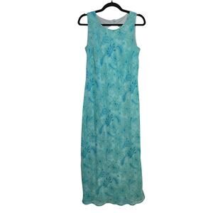 VTG K Studio Fairy Maxi Dress Womens 12 Bohemian Floral Paisley Chiffon Coastal